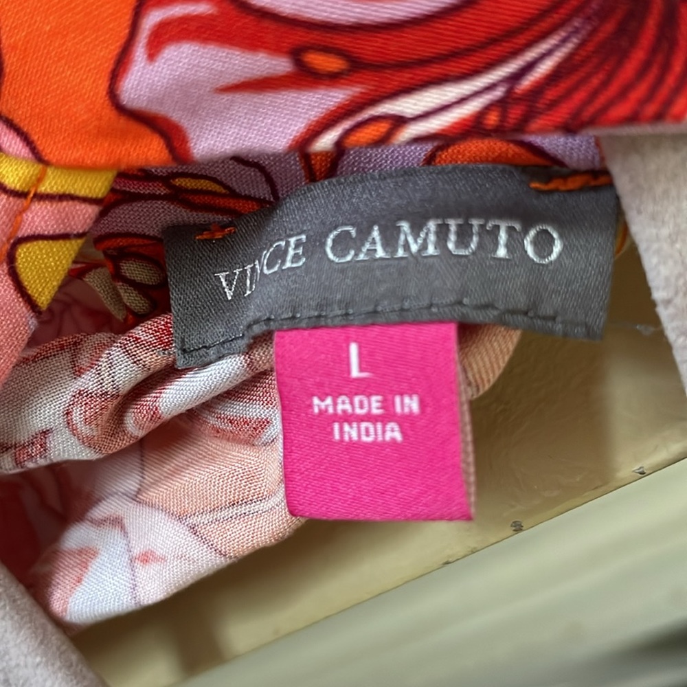 Vince Camuto Red Floral Maxi Dress with Pink & Yellow Accents - Picture 5 of 9